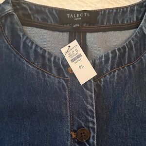Talbots Women's Blue Jeans Vest LP
